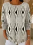 Casual Abstract Regular Fit Printing Sweater