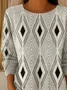 Casual Abstract Regular Fit Printing Sweater