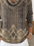Casual Printing Regular Fit Cowl Neck Sweater