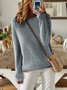 Casual Plain Crew Neck Sweater