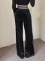 Women's  Elastic Waist H-Line Wide Leg Pants Daily Going Out Pants Pink Casual Split Joint Plain Spring/Fall Pants