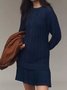 Women's Long Sleeve Autumn Pink Geometric Split Joint Crew Neck Daily Going Out Sexy Mini A-Line Sweater Dress
