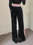 Women's  Elastic Waist H-Line Wide Leg Pants Daily Going Out Pants Pink Casual Split Joint Plain Spring/Fall Pants