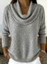 Regular Fit Cowl Neck Casual Sweater