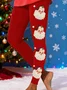 Santa Claus Casual Printing Jersey Leggings