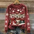 Casual Flannel Crew Neck Christmas Sweatshirt
