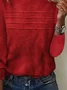 Women's Long Sleeve T-shirt Spring/Fall Red Striped Printing Jersey Crew Neck Daily Going Out Casual Top