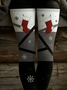 Tight Christmas Fluff/Granular Fleece Fabric Vintage Leggings