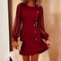 Plain Regular Fit Elegant Crew Neck Dress