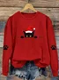 Loose Crew Neck Vintage Sweatshirt