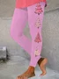 Casual Jersey Christmas Tree Printing Leggings