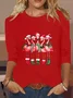 Women's Long Sleeve T-shirt Spring/Fall Black Christmas Printing Jersey Crew Neck Daily Going Out Casual Top