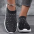 Women's Rhinestone-Embellished Casual Shoes Breathable Fabric Comfortable Sports And Camping Shoes
