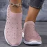 Women's Rhinestone-Embellished Casual Shoes Breathable Fabric Comfortable Sports And Camping Shoes
