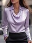 Elegant Regular Fit Cowl Neck Shirt