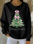 Loose Christmas Tree Casual Printing Sweatshirt