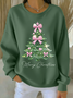 Loose Christmas Tree Casual Printing Sweatshirt