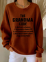 Cotton-Blend Crew Neck Letter Pattern Vintage Sweatshirt