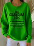 Cotton-Blend Crew Neck Letter Pattern Vintage Sweatshirt