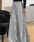Elegant And Sophisticated Solid Color Sequined Wide-Leg Trousers