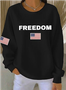 America Flag Simple Crew Neck Sweatshirt