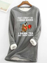 Letter Pattern Crew Neck Vintage Regular Fit Sweatshirt