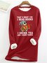 Letter Pattern Crew Neck Vintage Regular Fit Sweatshirt