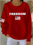 America Flag Simple Crew Neck Sweatshirt