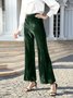 Women's  Elastic Waist H-Line Wide Leg Pants Daily Going Out Pants Wine Red Casual Split Joint Plain Spring/Fall Pants