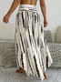 Chevron Print Vacation Smock Casual Maxi Skirt