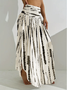 Chevron Print Vacation Smock Casual Maxi Skirt