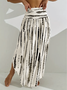 Chevron Print Vacation Smock Casual Maxi Skirt