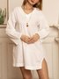 zolucky Casual Long Sleeve Cotton Solid Casual Tops