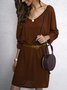 Knitted Casual Solid Maxi Knitting Dress