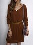 Knitted Casual Solid Maxi Knitting Dress