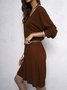 Knitted Casual Solid Maxi Knitting Dress