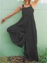 Sleeveless Cotton-Blend Jumpsuits