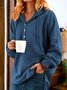 Khaki Long Sleeve Buttoned Sweatshirt