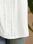 Long Sleeve Shift Plain V Neck Top