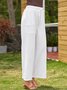 Women Casual Linen Solid Pants