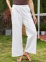 Women Casual Linen Solid Pants