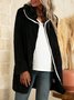 Women Faux Fur Long Sleeve Winter Cardigan With Hoodie Coat