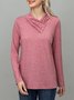 Women Casual Cotton Turtleneck Buttoned Shirt