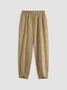 Women Solid Casual Linen Cotton Pants