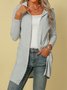 Long Sleeve Shift Hoodie Knitted Knit coat