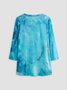 Printed Long Sleeve Crew Neck Casual T-shirt