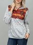 Women Casual Printed Long Sleeve Sweatshirt