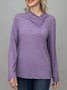 Women Casual Cotton Turtleneck Buttoned Shirt