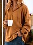 Khaki Long Sleeve Buttoned Sweatshirt