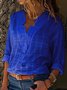 Sexy V Neck Pure Color Blouse